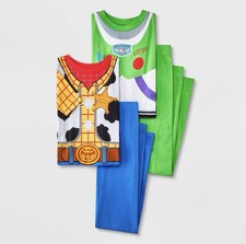 Disney Toy Story Woody  Buzz Boys Pajama Set 4pc 2 Tops/2 Pants Cotton