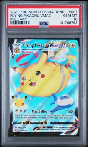 Pokemon PSA 10 Flying Pikachu VMAX 007/025 Celebrations Classic Collection