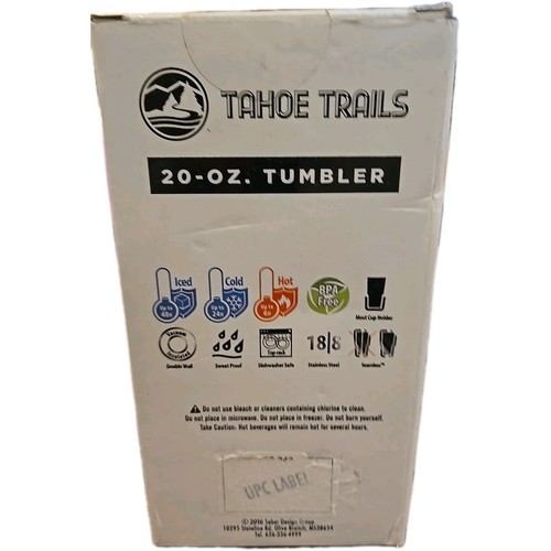 Tahoe Trails 20 Oz Tumbler Gray New-Sealed (197) - Picture 3 of 4