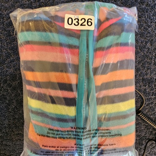 Lands' End Zip Up Hoodie Jacket Gorpcore Active Striped Fleece Girls' M 10/12 - Picture 12 of 12