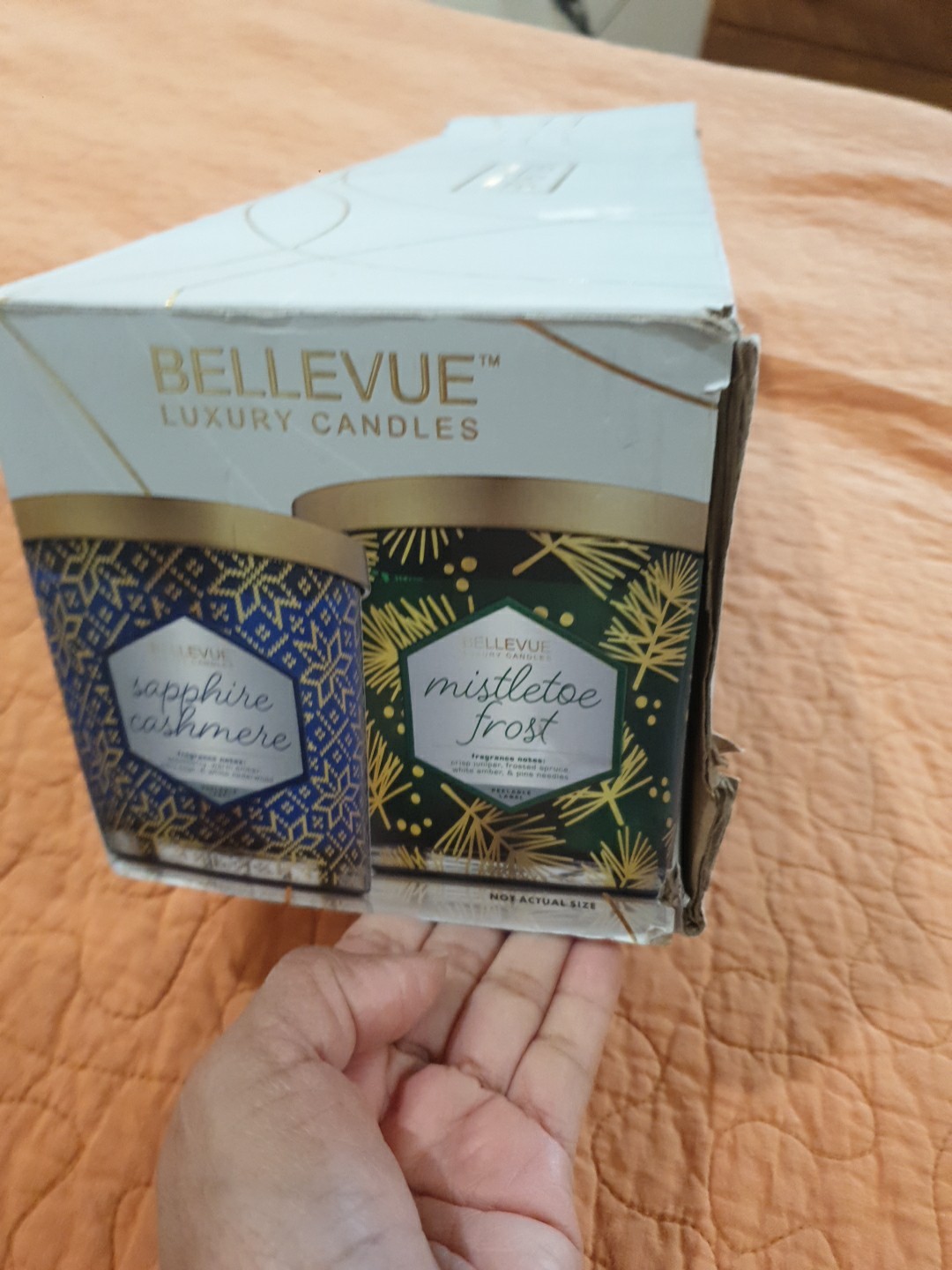 Bellevue Luxury Glass Candle Set 4Pk Soy Blend Lead Free Wicks Removable Labels