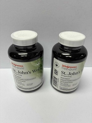 2X WALGREENS Free + Pure ST. JOHN'S WORT 300mg Mood Support 240 Cap.