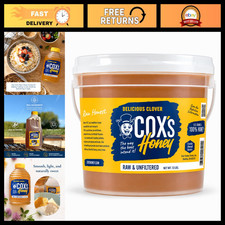 100% Pure Raw Unfiltered Clover Honey - 12 lb Bulk, Natural Sweetener, USA Made
