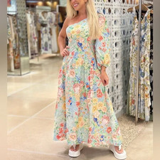 FARM Rio One-Shoulder Long Floral Dress Size M