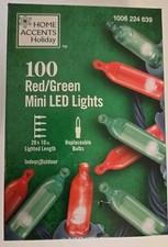 New Home Accents Holiday 100 Red Green Mini LED Lights Christmas Indoor/Outdoor