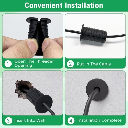 8pcs Vibration Dampening Silicone Wall Grommets 19mm Diameter Cable Management - Picture 3 of 8