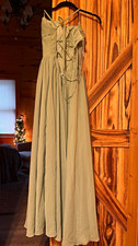 Formal Dress Green Sleeveless Floor Length Bridesmaid Dress Size 6