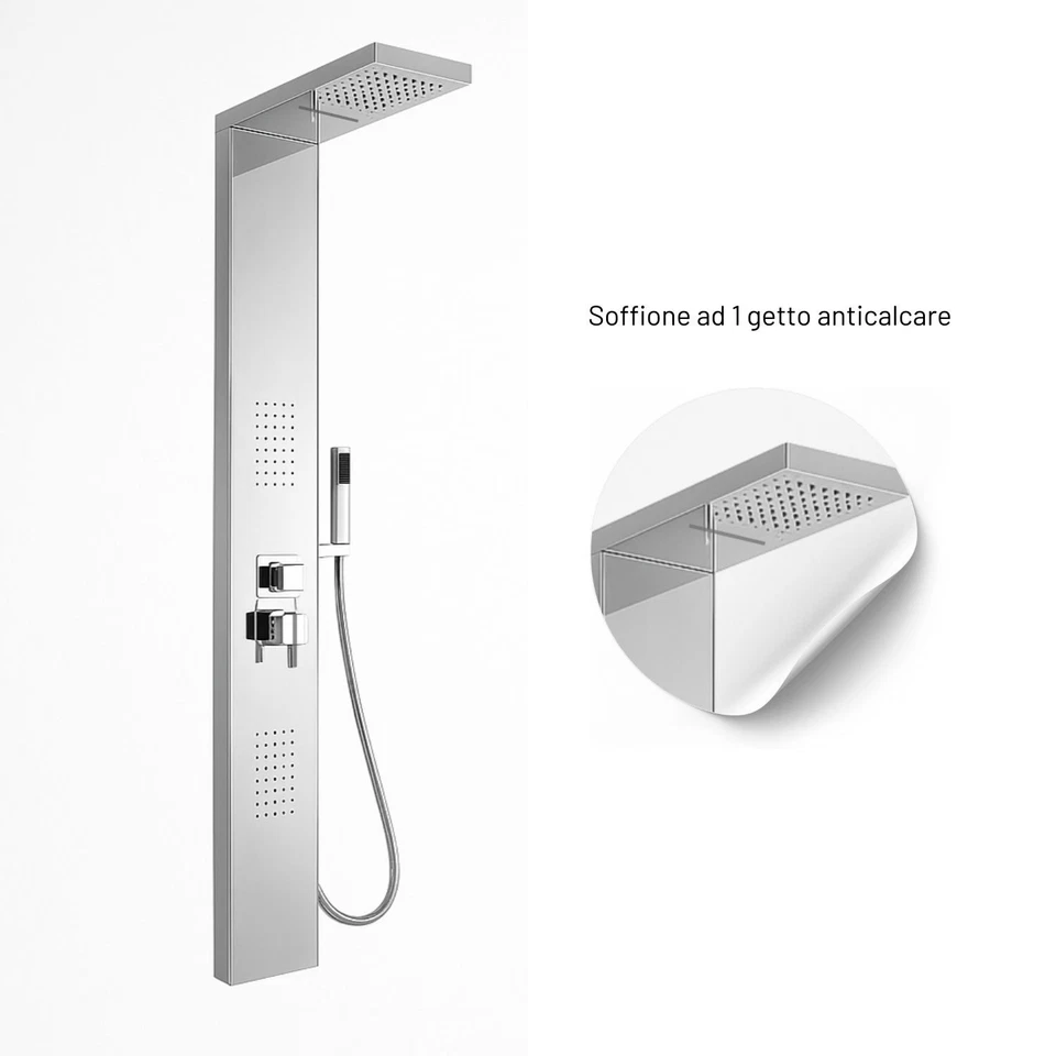 Colonna 002 Doccia 4 Funzioni Inox Cascata Bocchette Idro Lombari L20xP44xH170 Foto 4 de 4