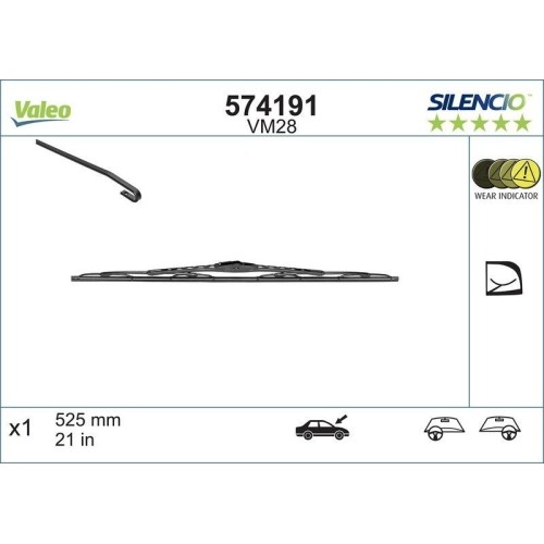 Wischblatt Valeo 574191 Silencio Conventional Single FüR Audi Lancia Seat Skoda-image