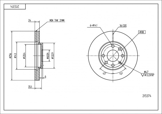 Hart Tarcze III 2X Bremsscheiben Ø 256 BelüFtet FüR Chevrolet Corsa Stufenheck-image