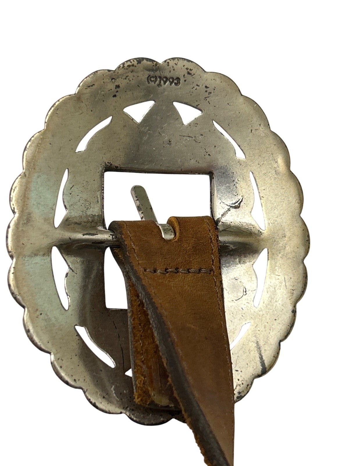 Brighton VTG 1993 Sunflower Silver & Leather Concho Belt 34"-38" Western Bohemia image 9