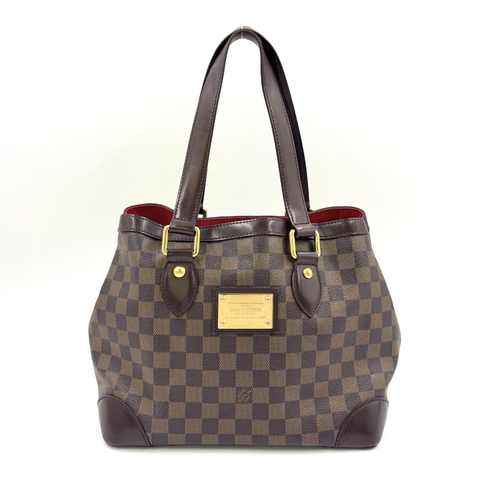 LOUIS VUITTON Hampstead PM Damier Ebene Tote Bag with Unclear Serial Number