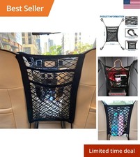 Front Seat Storage Mesh Net Bag Organizer Between Seats Elastic Pouch Divider