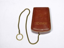 German Vintage 1960's IKOPHOT Light Exposure Meter ZEISS IKON Leather Case Chain