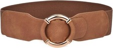 Women's Elastic Waist Belt Stretchy Wide PU Leather Cinch Fashion Belt