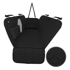 Active Pets Dog Car Seat Cover for Back Seat, Waterproof Pet Standard Black