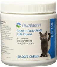 Duralactin Feline  Fatty Acids Soft Chews for Cats  60 chews for Joint Health