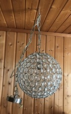Pendelleuchte Kugelleuchte Glaskristall Metall D 30cm