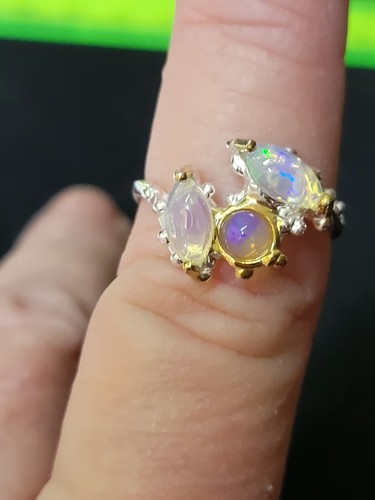 Handmade Natural Opal Ring 925 Sterling Silver Ring Size 6 1067 - Picture 5 of 6