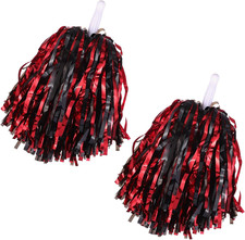 2 Pcs Cheerleading Pom Poms with Handle for Girl Team Spirit Sports Games Dance