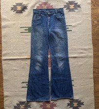Vintage 70s Levi s Orange Tab 684 Bell Bottom Talon Zip Hippie Jeans Size 27x32