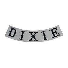 DIXIE Embroidered Rocker Patch - 10.5" x 2.5" Large White Biker Vest Jacket DIY