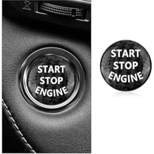 Push Start Button, 25-26mm Universal Engine Start Button Cover,Carbon Black
