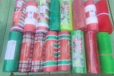 Lot Of 16 Rolls Of Polypropylene Deco Mesh Ribbon