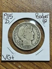 1915 D Barber Silver Half Dollar Very Good VG U.S. 50c Type Coin (Raw16860)