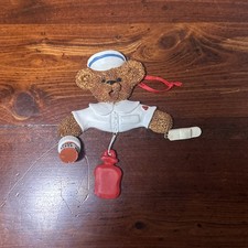 Kurt Adler Teddy Bear Nurse Ornament Dr. T. Bear RX Water Bottle Bandage
