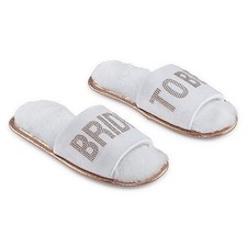 Zapatillas de novia Ambrielle Bride To Be blancas para mujer talla grande 9-10