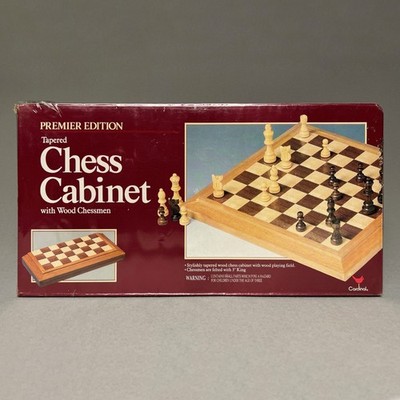 PREMIER EDITION Tapered CHESS CABINET Wood Chessmen NEW SEALED Cardinal No. 8216