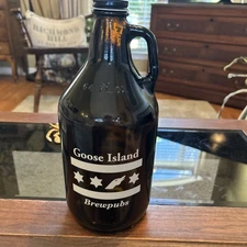 HTF Goose Island "Brewpubs" 64 oz. Growler/Jug Beer Amber Color Empty!