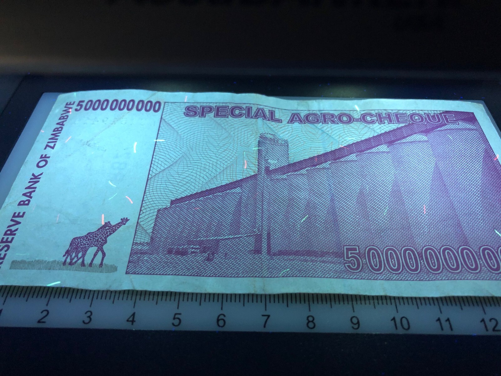 Authentic Zimbabwe 5 Billion Dollars ARGO Cheque Banknote Paper Money