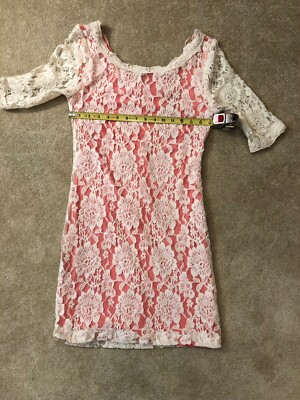 B. Smart Dress Ivory Cream Lace With Coral Size 8 | eBay
