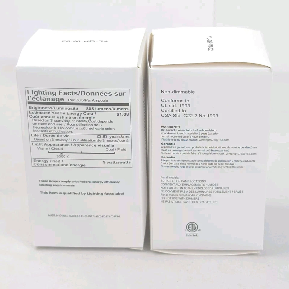 2pk 9 Watt (60W Equivalent) A19 LED  E26 Replacement Bulbs 805 Lumens, NEW! - Image 2 of 4