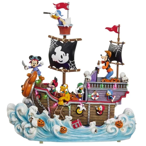 DISNEY ANIMATED PIRATE SHIP WITH LIGHTS & MUSIC 1784945 *DISTRESSED PKG