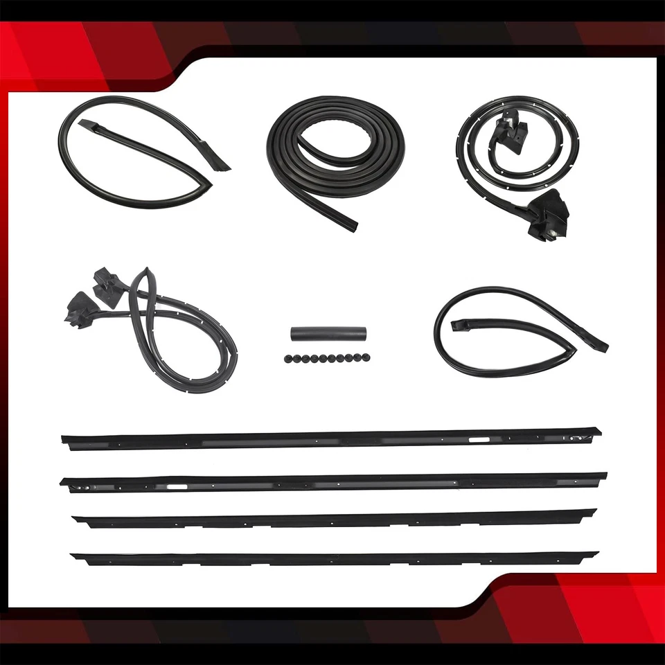 9Pcs Roof Rail Window Door Trunk Seal Weatherstripping For 83-88 Monte Carlo SS - Image 3 of 4