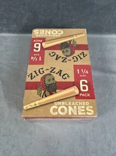 Zig-Zag Cones Unbleached Natural Fiber Pre Rolled Rolling Paper 1 & 1/4 (24 B...