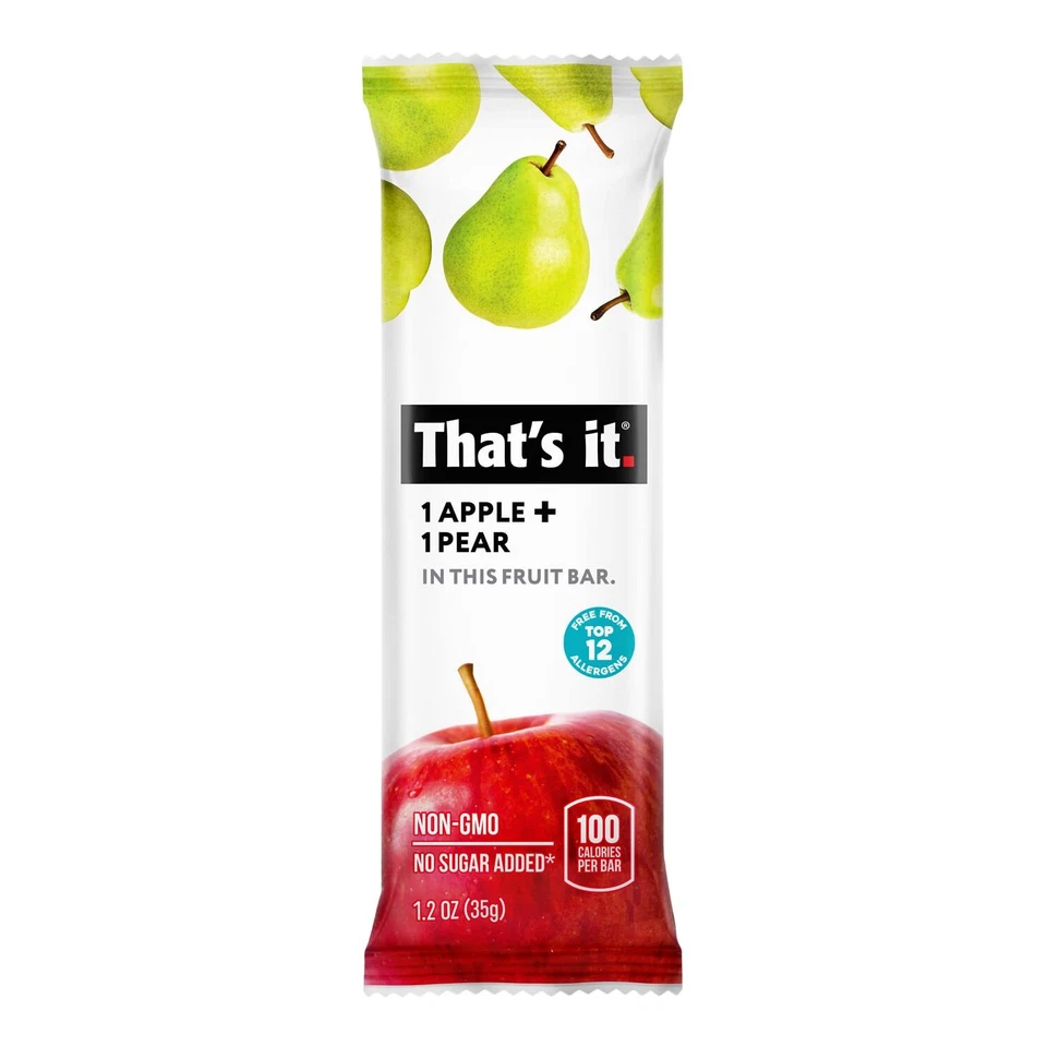 Thatas It Barritas de Frutas Manzana Pera Snack Saludable Paquete de 12 100 Natural Vegano Foto 2 de 4