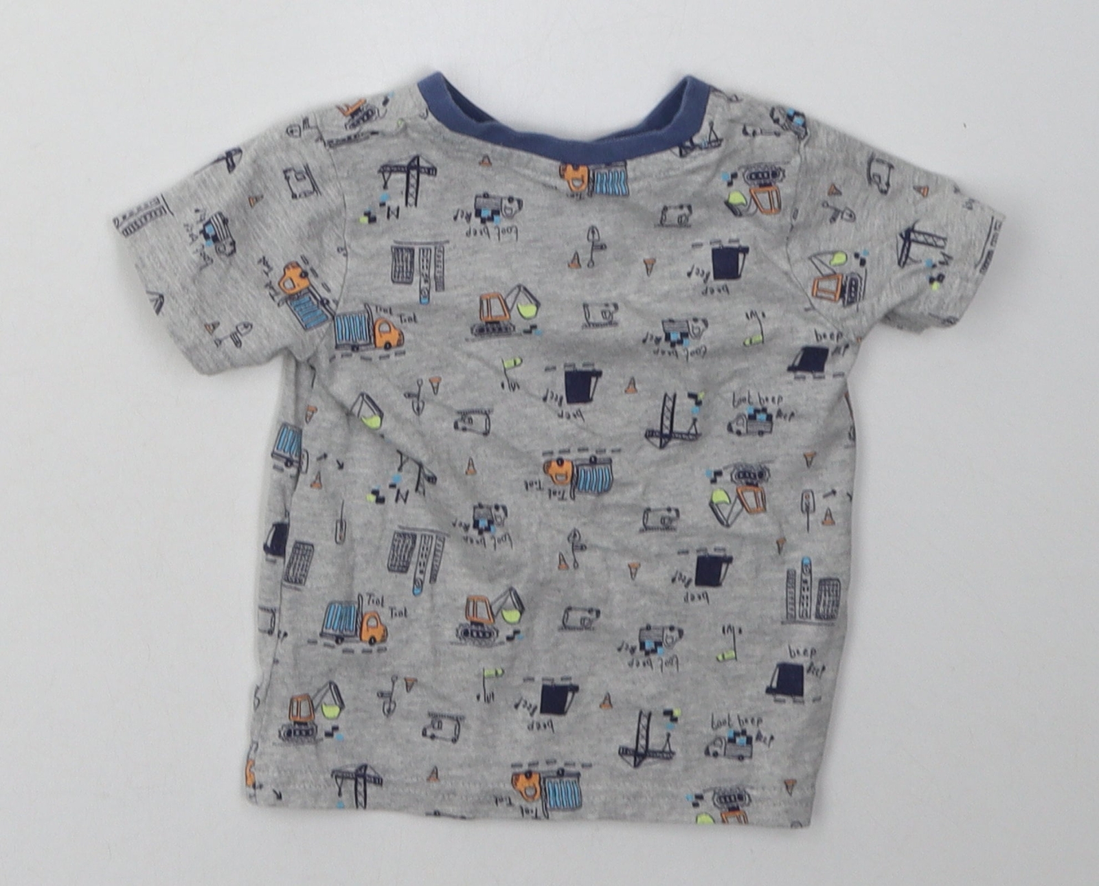 George Boys Grey Cotton Blend T-Shirt Size 6-9 Months Button image 2