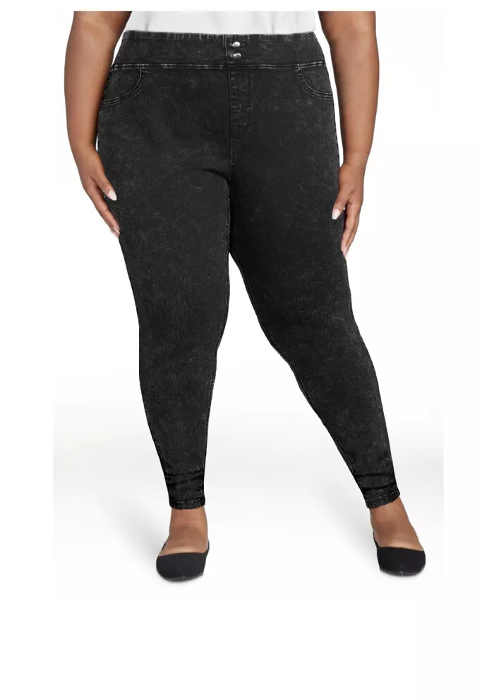 Terra & Sky Women's Plus Size Tummy Control Jeggings 