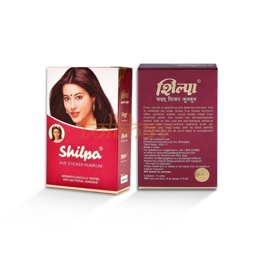 Shilpa Vive Sticker Kumkum Bindi Tattoos Size 2, 2.5, 3, 4, 5, 6, 7, 8 Black New - Picture 2 of 43