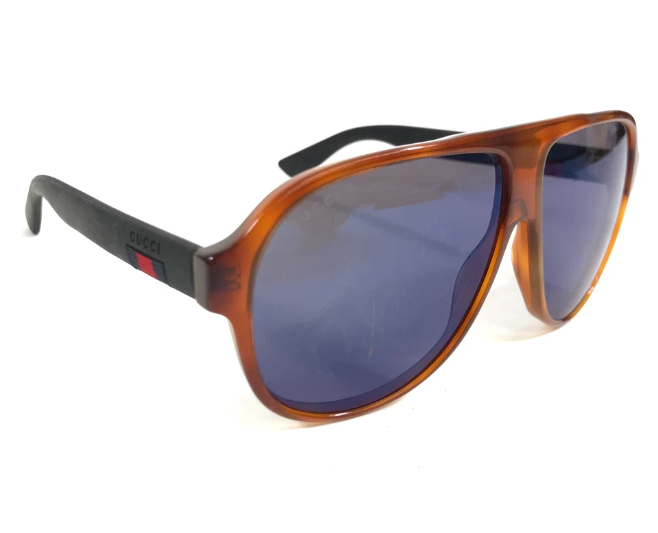 Gucci Kids Sunglasses GG0009S 002 Tortoise Brown with Blue Lenses - Image 2 of 4