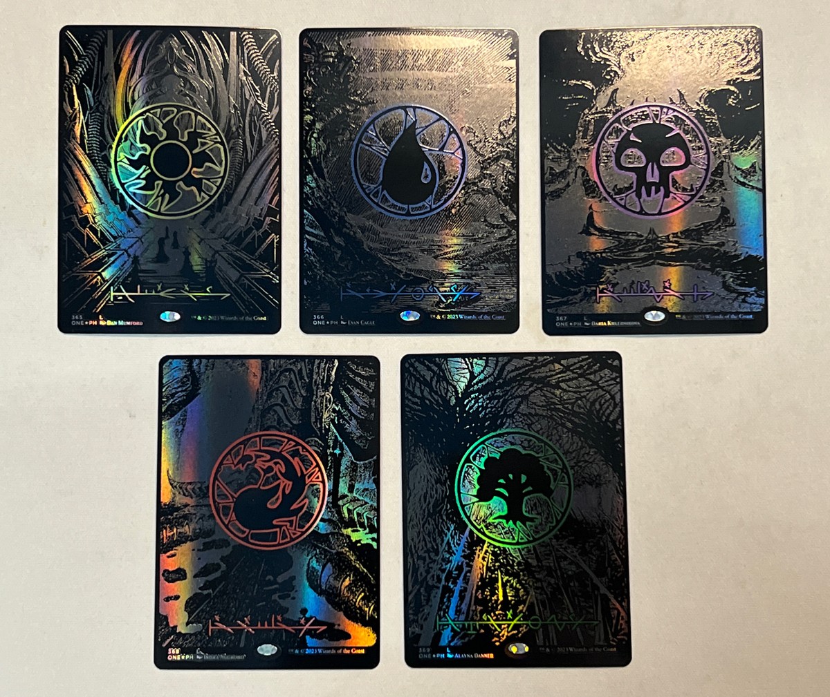 Oil Slick Land Set 5 Phyrexia All Will Be One MTG Lands