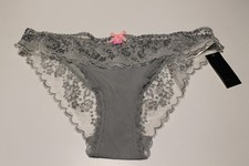 NEW DAVID JONES JT ONE LADIES SOFT GREY LACE BRIEF PANT SIZE SMALL