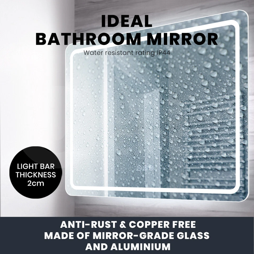 Simplus LED Bathroom Mirror Front Light Vanity Mirrors Wall Anti-Fog 100x80cm - image 4 of 4