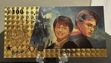 24k gold Foil Plated Harry Potter Hogwarts banknote Collectible Gift