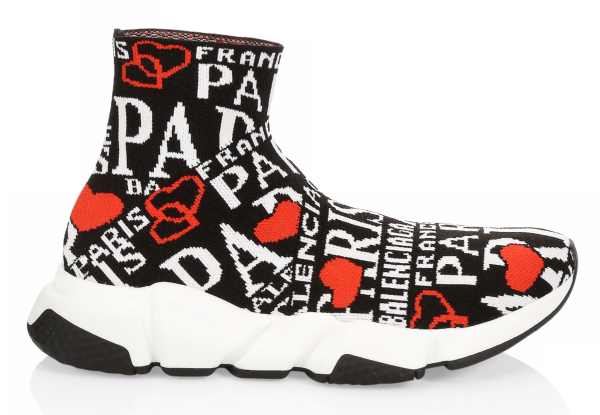 Balenciaga Women Speed Sock Trainer White Black Red Paris Balenciaga Women Speed Sock Trainer White Black Red Paris
