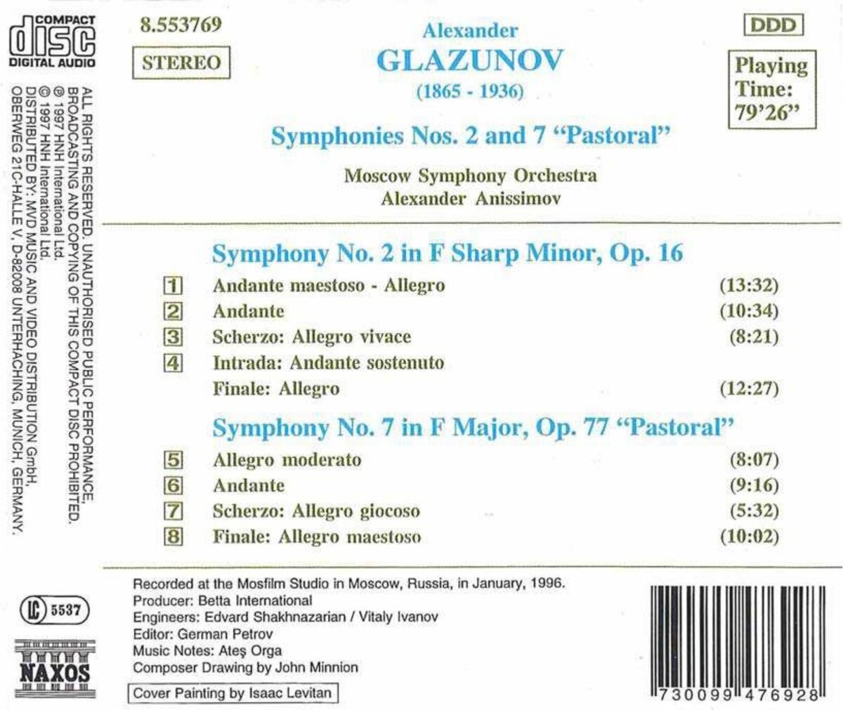 Glazunov Complete Symphonies Nos. 1-9 ALEXANDER ANISSIMOV Naxos 5